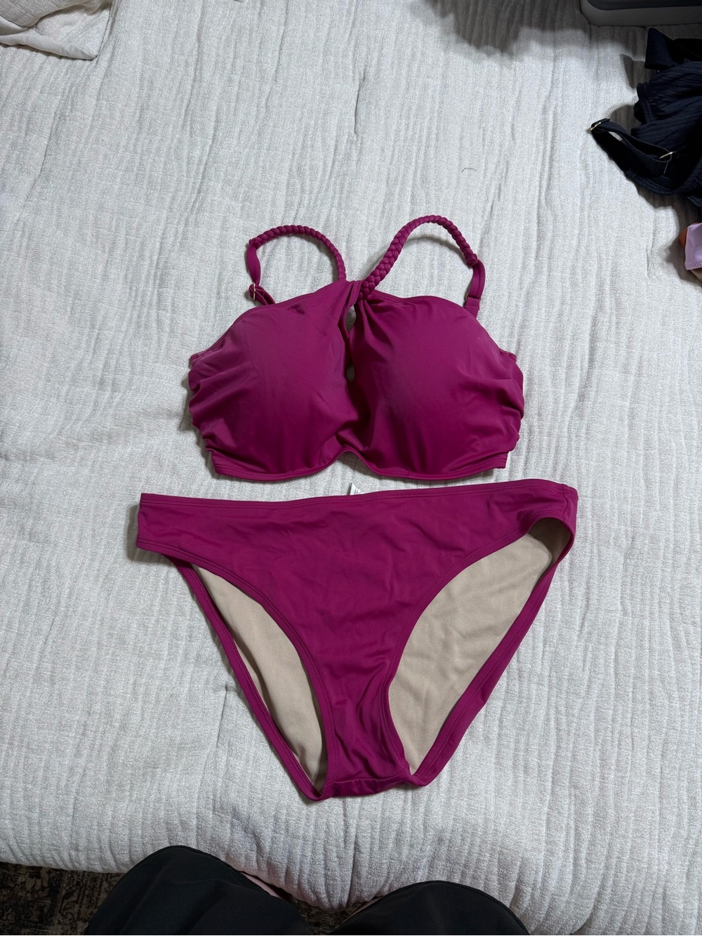 Shade & Shore Magenta Bra-Style Bikini Set
